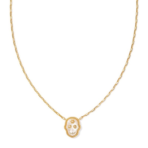 Kendra Scott Jewelry - Kendra Scott Skeleton Gold Short Pendant Necklace in Ivory Mother-of-Pearl